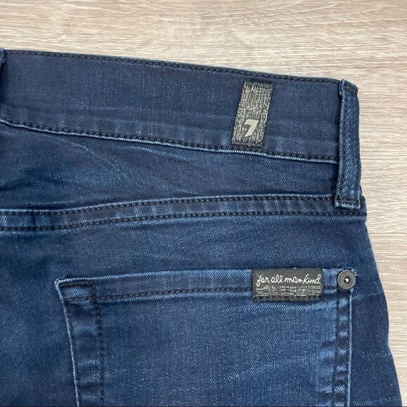 7 For All Mankind Women's High Rise Jeans - Dark Blue - Picture 4 of 9